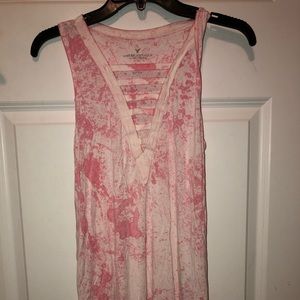 American Eagle pink acid wash tank -small